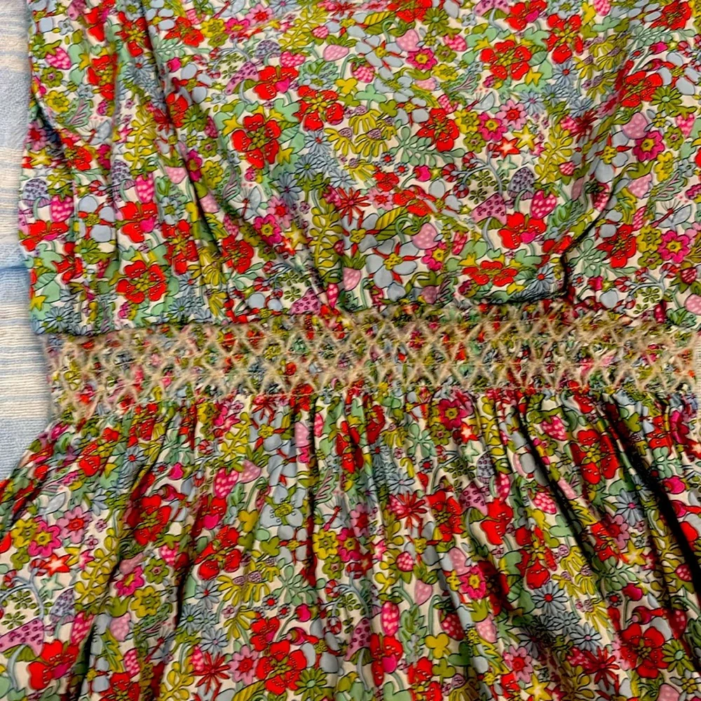 Liberty London for Peek Size L (8) Girls Dress in aStrawberry Fields pattern. - Picture 2 of 5